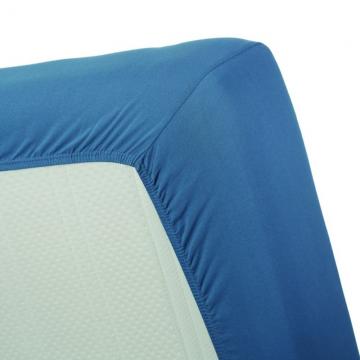 Cearceaf pat albastru cu elastic 160x200 cm Jersey Blue HL 26 cm 